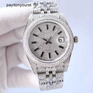 Romaxs Watch Diamond Watches Erkek Tasarımcı Otomatik Mekanik Hareket 41mm Gümüş Kayış Paslanmaz Çelik Safir Su geçirmezlik