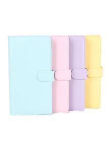 A6 PU LEATHER Notebook Notepads täcker påfyllningsbara 6 ringbindemedel Löst blad Personlig arrangör Blue Yellow Purple Pink Kdjk21052679127