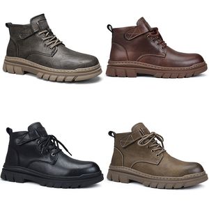 Markenlose Martin-Stiefel für Herren, Freizeitschuhe, Rot, Braun, Schwarz, Dunkelgrau, Blockabsatz, Leder, Herren-Sneaker, Outdoor-Sport-Sneaker