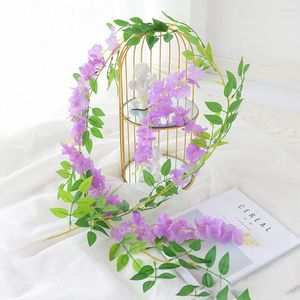 Decorative Flowers None Fake Plants Ivy 1pcs Artificial Garland Blue For Decorating Balconies Houses Pink Purple Red Shops