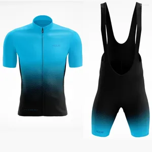 Racing Sets Huub Men Cycling Jersey Set Short Sleeve Mesh Quick Dry Shirt Hombre Triathlon Sprint Race Running Speed Suit