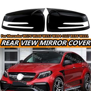 New Pair Add on Side Mirror Cap Covers For Mercedes Benz W176 W246 W212 W204 C117 X156 X204 W221 C218 A B C E S CLA GLA GLK Class