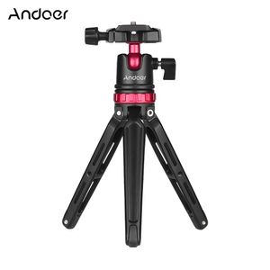 Tripods andoer mini masaüstü masa üstü kameralar için tripod akıllı telefon topu kafası qr plakası Canon Nikon Sony DSLR GoPro Hero 6/5/4/3+