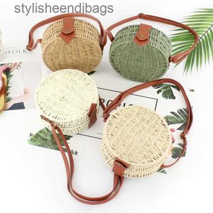 Torby na ramię Kobiety Summer Rattan Bag 2019 okrągły ręcznie robiony tkaninowa torba na korpus na plażę okrąg bohemia torebka bali pudełko dropshippingStylisheendibags