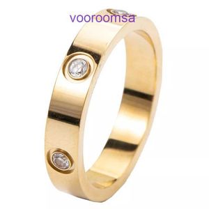 Trendmode, vielseitiger Schmuck, gut, schön, Carter, heißer Verkauf, runder Zirkonring aus Titanstahl, modisches und luxuriöses Geschenk für Frauen, mit Originalverpackung