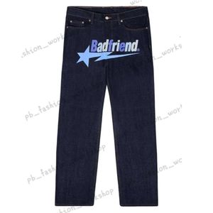 Y2K Jean Hip Hop Kötü Friend Mektup Baskı Baggy Siyah Pantolon Harajuku Moda Punk Kaya Geniş Ayak Pantolon Sokak Giyim 374