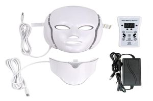 7 cores LED terapia de luz rosto máquina de beleza LED máscara facial pescoço com microcorrente para dispositivo de clareamento da pele dhl envio3184899