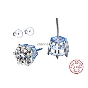 Orecchini a bottone in argento sterling 925 GRA certificato 0,3-3CT vera Moissanite D colore VVS1 orecchini a sei griffe donne gioielli per fede nuziale YQ240110