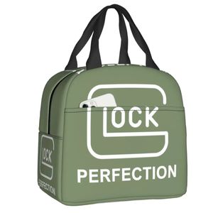 Anpassad taktisk Glock Shooting Sports Lunch Bag Warm Cooler Isolat Box For Women Work School Food Picnic Tote Bags 240109