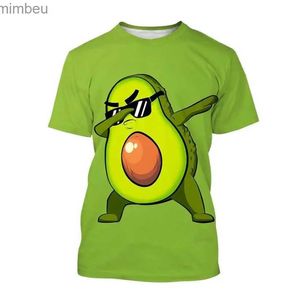 Мужские футболки Модные новые забавные футболки с рисунком авокадо для мужчин Повседневная хип-хоп Harajuku Уличная одежда Негабаритные футболки с круглым вырезом с принтомL240110