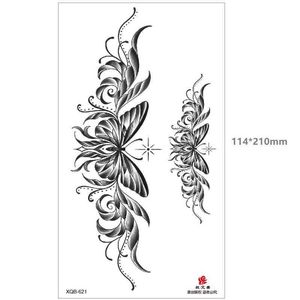 Makeup Belly Long Small Butterfly Lace Black Water Transfer Temporary Disposable Set Tattoo Sticker