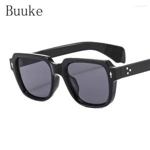 Sonnenbrille Mode Frauen Cat Eye Shades UV400 Vintage Nieten Dekoration Brillen Männer Übergroße Braun Klare Linse Sonnenbrille