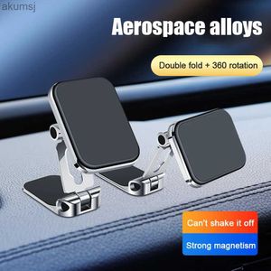 Cell Phone Mounts Holders 360 Rotatable Mobile Cellphone Mount Double Fold Mobile Phone Mount Support Zinc Alloy Anti Slip Adjustable Truck Taxi Supplies YQ240110