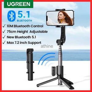 Selfie Monopods Nouveau-in SaleUGREEN Bluetooth Selfie bâton trépied support 750mm étendu 10m Bluetooth obturateur à distance universel pour IOS Android YQ240110