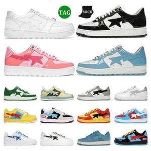 2024 NEW with Box Shoes Stas Bapestass Low Black White Camo Blue Green Pink Suede Beige Burgundy Grey Leather Mens Womens Outdoor s