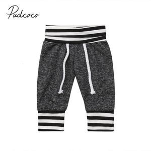 Pantaloni nati di marca Leggings grigi a righe fondo in cotone per neonati maschi nati 50 pezzi / set all'ingrosso 0- 240109