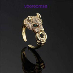 Carter clássico designer anéis para homens e mulheres cabeça de chita cobre banhado a ouro prata rosa zircão anel homens mulheres leopardo comida aberta com caixa original