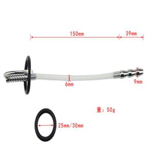 Stainless Steel Silicone HoseConnected Urethral Tube Penis Plug Urethra Sounds Sex Toy Stretching Chastity Device Pleasure Fetish4767704