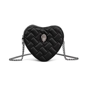 Designer Crossbody Women's Heart-Shaped Shoulder Bag Mini Clutch Rhombic Ladies Chain Messenger Kurt Geiger Brand Purse Väskor 240109