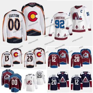 29 Nathan Kinnon Ters Retro Retro Hokey Forması 8 Cale Makar Mikko Rantanen Gabriel Landeskog Miles Wood Joe Sakic Valeri Nichushkin Ryan Johansen Forma Buz Forması