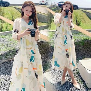 T-Shirt Maternity Summer Dress Suit Fashion Trendy Mother Summer 2022 New Western Style Summer Plus Size Pregnant Woman Long Skirt