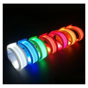 Other Festive Party Supplies Led Festival Glow Wrist Band Concert Glowing Bracelet Nylon Weaving Flashing Light Up Wristband Brace Dhcap