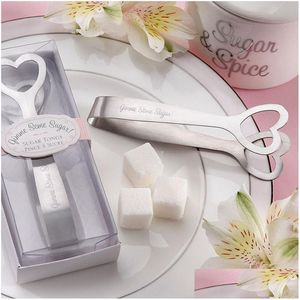 Other Festive Party Supplies Stainless Steel Sugar Clamp Tongs With Boxes Package Ice Coffee Bar Buffet Kitchen Spoon Favor Weddin Dhyvh