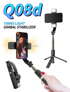 Selfie monopodlar taşınabilir telefon selfie sopa braketi el fotoğrafçılığı tripod ile iki LED dolgu ışıkları çok işlevli bluetooth braketi q08d yq240110