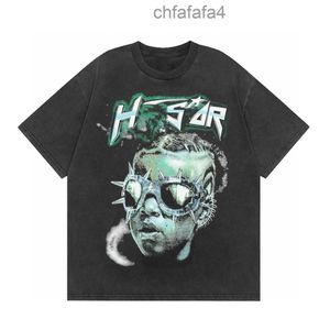 Designer Mens Camiseta T-shirt Hellstar O Futuro Manga Curta Camiseta Lavada Homens Negros Mulheres Casais Curtos Homens Hip Hop Street Top 31m3