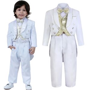 Roupa de batismo para meninos crianças smoking bebê batismo terno criança cerimônia de casamento bênção roupas infantil inverno conjunto formal 240109