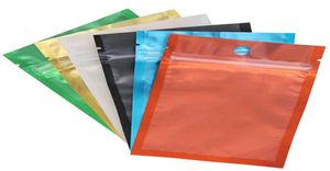 100 st mylar väska färgad återförslutningsbar påse Front Clear Plastic Candy Packaging Pouch Flat Heat RESEALABLE7094291