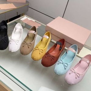 Miui Luxury Ballet Flats Paris Cordruoy Lambskin Designer профессиональная танце