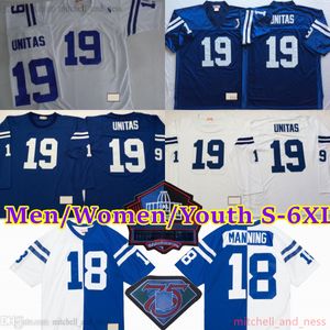 Custom S-6XL 1990 Classic Vintage Football 18 Peyton Manning Jersey Throwback Stitch 19 Johnny Unitas 88 Marvin Harrison Edgerrin James Reggie Wayne Robert Mathis