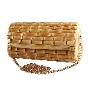 Nilerun Marke Lange verstellbare Kette Einzigartige handgemachte Naturholz Rattan Stroh Bambuswurzel Cross Body Schulter Messenger Bag 240110