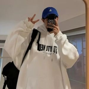 Kış Y2K Polar Hoodie Sweatshirt Erkekler Harajuku Hip Hop Mektubu Baskı Büyük Street Giyim Kadınları Gotik Pullover Hoodies 240109