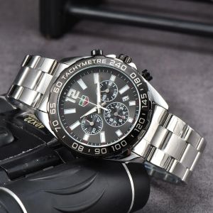 Högkvalitativ märke TOG F1 Series Racing Sports Leisure Fashion Luxury Rostfritt stål Rem Automatisk Designer Movement Quartz Watches Three Eye BA0842