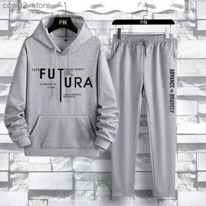 Tracksuits masculin 2024 Fashion Tracksuit Jogging Jogging Spring Men's Men's Running sets 2 pièces Sport Papin de survêtement à capuche Corée de tenue coréenne Q230110