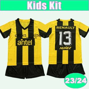 espnsport 23 24 Penarol RODRIGUEZ Kinder-Set Fußballtrikots MENDEZ SARAVIA RAK S Home Gelb Schwarz Kinderanzug Fußballtrikot Kurzarm-Uniformen