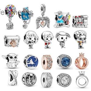 Kvinna 925 Sterling Silver Charms Tea Party TV Movie Beads Hot Air Balloon Charm Fit Pandoras Armband Womens Jewel Gift BVC3 BVC3BVC3