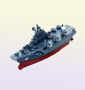 Barca RC 24GHz Nave telecomandata Nave da guerra Corazzata Cruiser Barca ad alta velocità RC Giocattolo da corsa Blu scuro2691785