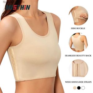 Midja mage shaper misthin binder bröst les tomboy shaper tank top justerbara sportkläder underkläder andningsbara lesbiska korsett stora bh bh -kropp shaper q240110