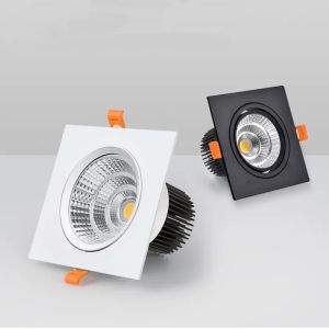 Quadratische LED-Downlight-dimmbare Strahler COB-Einbauleuchte 7W/9W/12W/15W Deckenleuchte AC85-265V LL