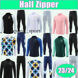 espnsport 23 24 Algerien Trainingsbekleidungsset Anzug Fußballtrikots MAHREZ FEGHOULI SLIMANI BENNACER ATAL Half Zip Trainingsanzug Fußballhemden Uniformen