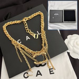 Luxury Chain Pendant Necklace Classic Gold Plated Necklace Designer Brand Logo Jewelry Women's Elegant Style Charm Necklace Winter Girl Couple Gift Jewelry With Box