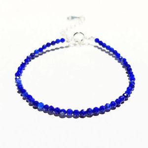 Bangles Lily Jewelry Natural Lapis Lazuli Bracelet 925 Sterling Silver adjustable Bracelet Gemstone Jewelry Gift for Friend Birthdat