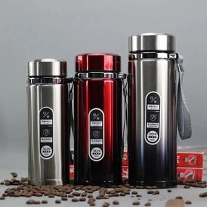 Thermos aziendale ad alta capacità Bicchiere in acciaio inossidabile Bottiglia d'acqua isolata Boccetta sottovuoto portatile per tazze da tè da ufficio 240110