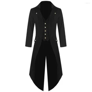 Herrgravrockar mode män tailcoat herre jacka viktoriansk svart andningsbar retro s-4xl mjuk steampunk klädrock bekvämt