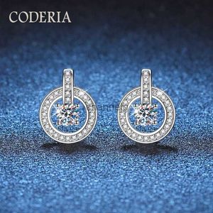 Stud Gra Sertifikalı Laboratuvar Elmas 925 STRING Gümüş Saplama Küpe 0.3CT Moissanite D Renk Yuvarlak Küpeler Kadınlar için Doğum Günü Hediyeleri YQ240110