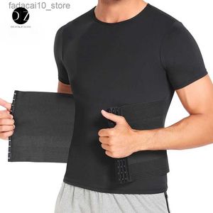 Bel karın karın şekillendiricisi erkekler vücut şekillendiricisi bel yelek çift kemer ter gömlek korse tank üst karın zayıflama shapewear yağ yanık fitness takım elbise q240110