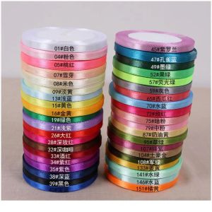 6mm 1/4" Width 25yard/22meter/roll Polyester Ribbon Chrismas Wedding Decor Wrap Box Package Satin Fabric Ribbon Diy Acc jllIhw BJ